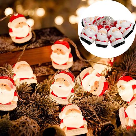 Guirlande Lumineuse Noël - Guirlande À LED Avec Pendentifs Homme Âgé - 10 Ampoules 2700 K - Longueur 200 Cm - Blanc - Intérieur Extérieur - 1 Pièce (1/5)