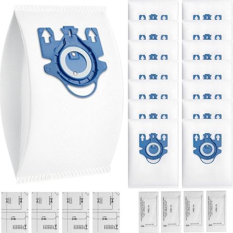 Confezione da 14 sacchetti per aspirapolvere 3D Airclean GN compatibili con gli aspirapolvere Miele Classic C1, Complete C1, C2, C3, S400i, S600, S2, S5 e S8, con 4 filtri MP e 4 filtri AC. (1/4)