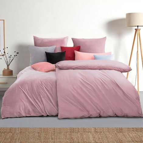 Bettwäsche 155x220 4teilig Mikrofaser 4 tlg. 155 x 220 cm 07 Rosa (1/5)