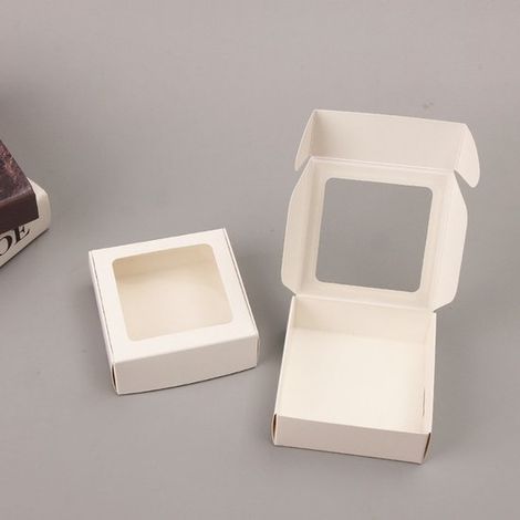 Scatole portagioie in carta con finestra trasparente, ideali per matrimoni e San Valentino, 8,5 x 6 x 3 cm, 30 pezzi, nere. (1/5)