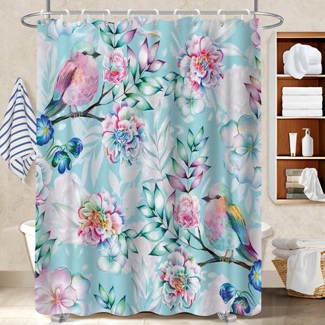 Rideau de douche imperméable en polyester 180x180 lavable séparation douche pour une déco moderne (1/5)