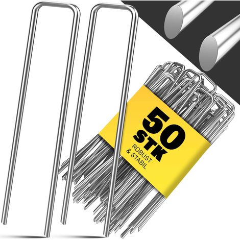 Piquets de fixation - Lot au choix 50/100/150/200 - Acier Ø2,7mm Tête plate - Sardine Piquet Terre Tente Jardin Set de 50