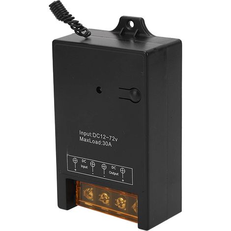 Interrupteur sans fil 433MHz pour voiture, relais 12V‑72V 30A, bobine en laiton, télécommande incluse (1/5)