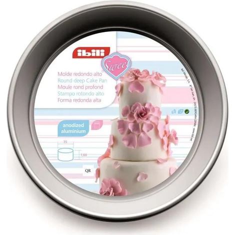 Ibili Molde para pastel extra alto plateado 30 cm de diámetro