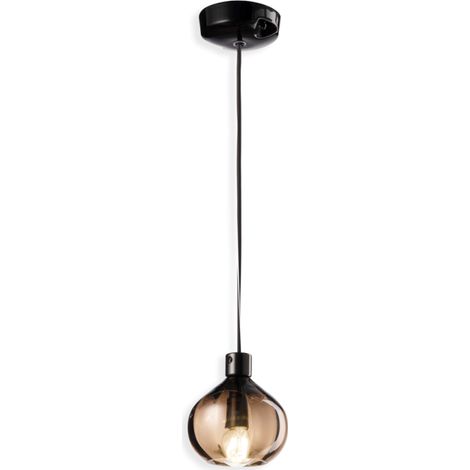 DECO' AFOXE C2642, Lampe de suspension en verre, Ferroluce - Colore: Brunito (1/2)