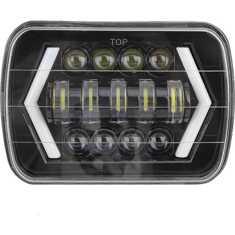 300W 7-Zoll-LED-Autoscheinwerfer, quadratische Frontlampe mit Aluminiumgehäuse, passend für Jeep Wrangler