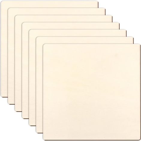 Tranche de Bois Brut, 6Pcs Plaque Bois Carrée et Brute pour travaux manuels, découpes en bois pour décoration de porte (20 X 20cm) (1/5)