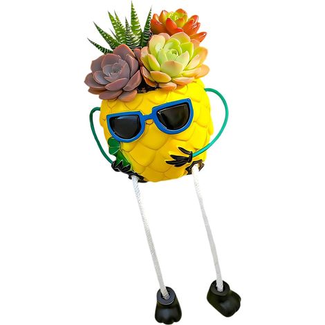 Pots de fleurs génériques en forme d'ananas avec pieds suspendus originaux, plantes pot créatives (1/5)