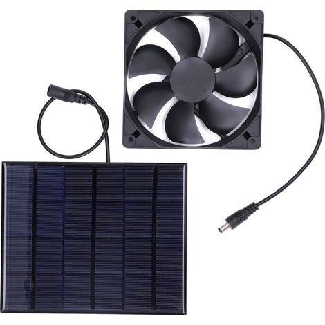Tragbarer 3,5-W-6-V-Solarventilator, der mit einem Solarpanel betrieben wird, ideal für Hühnerställe, Hunde und andere Haustiere, Camping oder im Freien. (1/5)