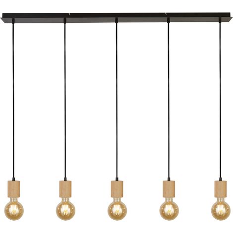 Lampadario Lineare Industrial-Nordico Spinoso Acciaio Nero Marrone 5 Luci E27 (1/5)