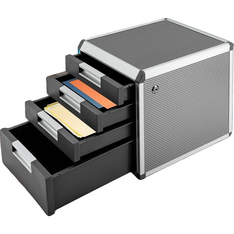Organizador de escritorio, 4 niveles, materiales de alta calidad, color plata. (1/2)