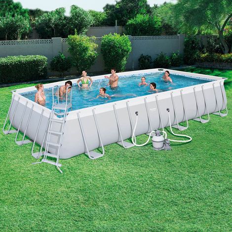 Piscina con telaio in metallo 732x366x132h cm rettangolare bestway 56475 (1/5)