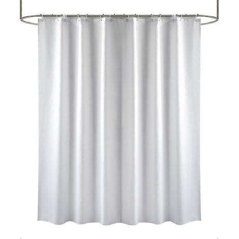 Filiyano-Rideau de douche en tissu résistant et imperméable, pour salle de bain, grande cabine (230 x 200 cm), coloris blanc (180 x 180 cm). (1/5)