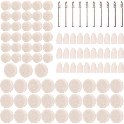 100 Polierköpfe, Wollpolierscheibe, Rotationspolierscheiben-Werkzeug mit Schaft für Dremel-Rotationswerkzeugzubehör (1/5)