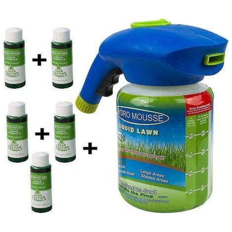 Rasensprühgerät, Saatgutflüssigkeit, Hydrosaatsystem, Mousse, Haushaltsrasenpflege (mit 5 Flaschen Nährlösung) (1/5)