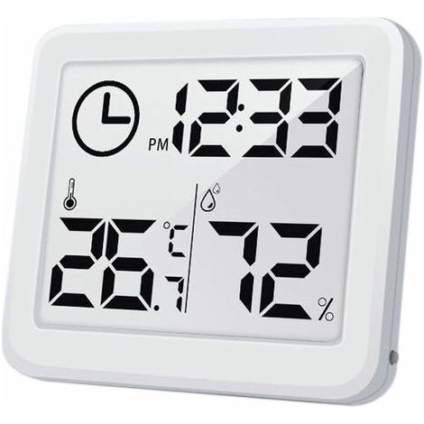 AGE Minimaliste maison intelligente électronique numérique thermo - hygromètre maison thermomètre intérieur sec humidimètre blanc (1/5)
