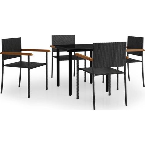 Maison Exclusive - Set da Pranzo da Giardino 5 pz Nero