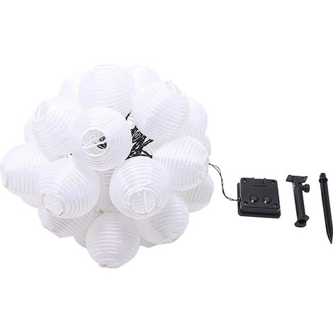 Lanterne Solaire - Guirlande Lumineuse Pour Jardin Extérieur - 3 M - 12 Lanternes En Tissu Imperméable - Fonctionne Automatiquement Au Crépuscule (1/5)