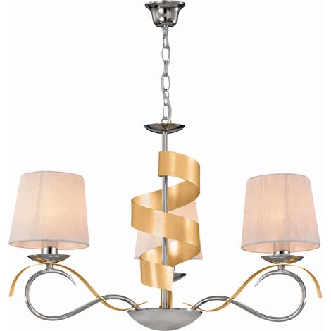 Lampadario Candellux Denis cromato 3xE14 Ø68 cm con catena (1/2)