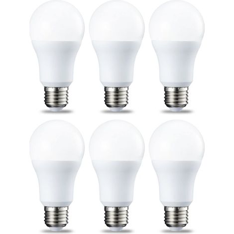 Lot de 6 ampoules LED Culot Edison à vis E27 12 W (équivalent 120 W) Blanc froid Intensité non variable (1/3)