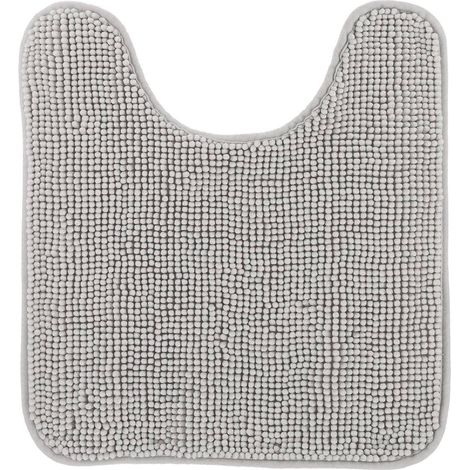 Alfombrilla para el inodoro de microfibra con motivo de bolas, lisas, 45 x 50 cm - gris claro - Tendance (1/4)