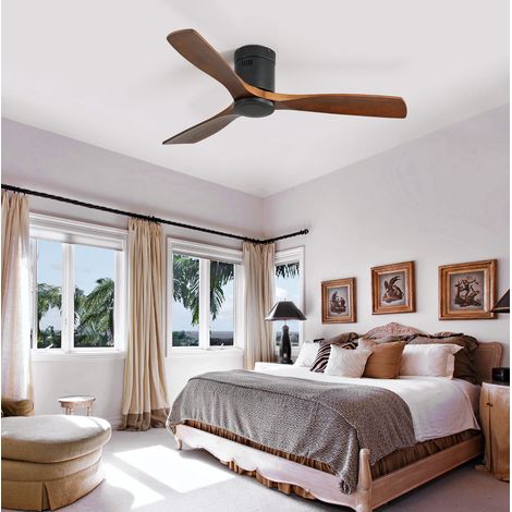 Ventilador de techo Ø132 cm 52 pulgadas, motor DC reversible, 6 velocidades, mando a distancia, temporizador, silencioso (1/5)