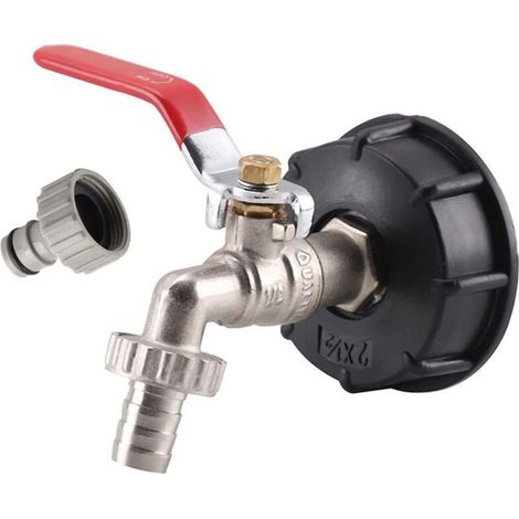 Adapter for IBC tank S60X6, tank adapter, garden tap, 1/2" hose fitting. (1/5)