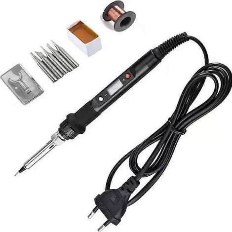 Online Store - Fer à souder électrique 80 W avec écran LCD, température réglable, outil de réparation et de soudage 220 V / 110 V, pointes de fil à souder (1/5)