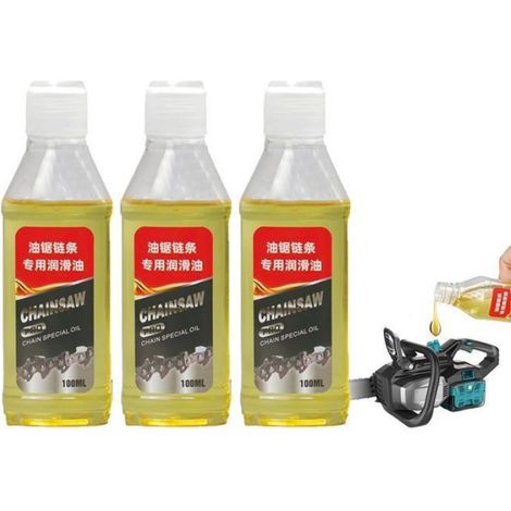 3 Huile Chaine Tronçonneuse - 100ml Huile Tronconneuse Electrique, HuilePour Chaine Tronconneuse, Pré HUILE MOTEUR OUTILS DE JARDIN (1/4)