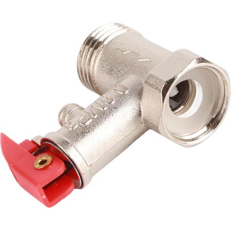 1 Stück Sicherheitsventil für Warmwasserbereiter, Druckbegrenzungs-Rückschlagventil, Messing, vernickelt, 0,9 MPa, G1/2 Zoll (1/5)