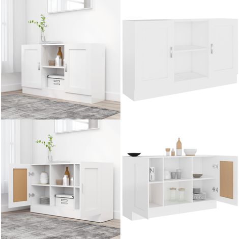 Buffet Blanc 120x30,5x70 cm Bois d'ingénierie - Buffet Blanc - Meuble Rangement - Armoire Entrée - Commode - Mobilier Salon - Home & Living (1/5)