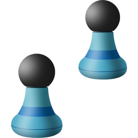 Lot de 2 mini pistolets de massage à main - Rechargeable par USB - 6 vitesses - Relaxation musculaire - Portable - Pour dos, nuque, bras, épaules - Bleu (1/5)