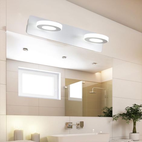 CCYKXALampe LED pour miroir de salle de bain, 10W Applique murale pour salle de bain, Applique murale pour vanité et maquillage, Blanc (2 têtes) (1/5)
