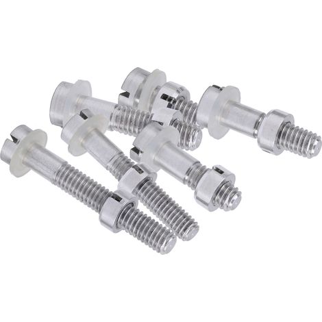 Kit de fixation 6 pièces pour tête de lecture tourne-disque, vis boulons écrous rondelles argent (1/5)