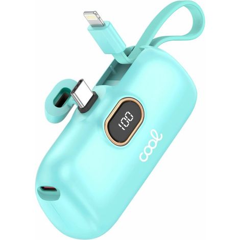Bateria Externa Power Bank 5.000 mAh COOL Cápsula Celeste