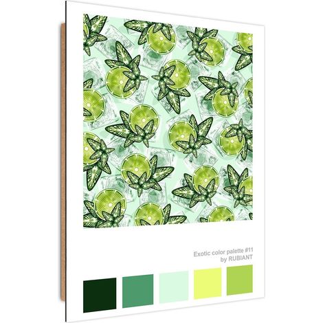 Tableau bois de chaux à la menthe - 50 x 70 cm (1/5)