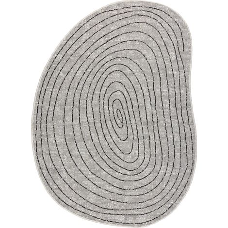 Tappeto in sisal ORGANIC 2743 Tronco ecru / nero – naturale, moderno, forma irregolare beige 200x290 cm
