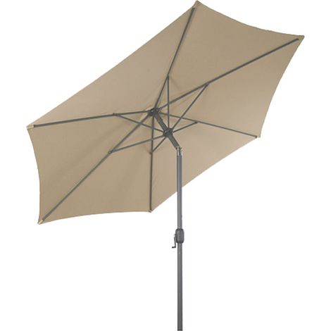 Alu Sonnenschirm 300cm Knickgelenk + Kurbel - beige - Martktschirm Kurbelschirm
