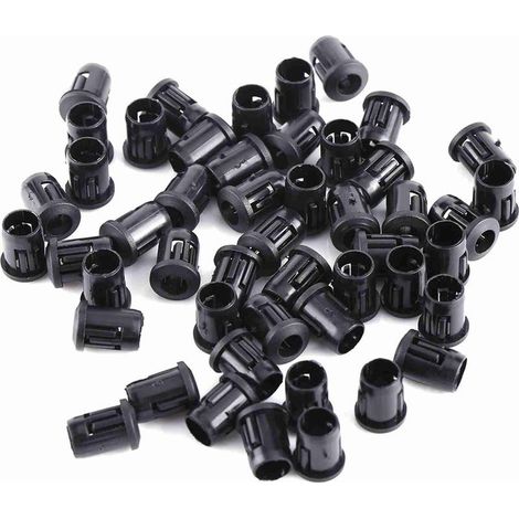 Set of 50 sockets of LED lamp of 5 mm, bracket of diode in nylon black, fastening by clip, utility (1/5)