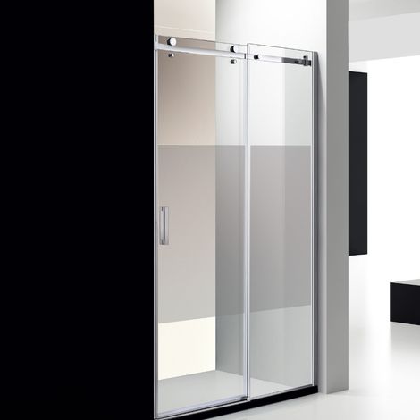 Paroi de douche sablée poignée à gauche (1/5)