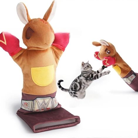 Kangaroo Catnip Wrestling Toy - Kangaroo-shaped catnip wrestling toy - Kangaroo cat toy