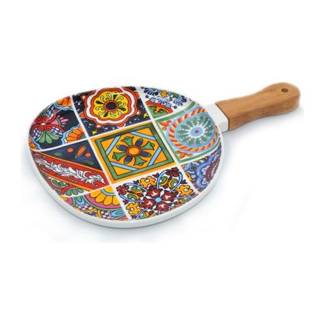 Paletta Vassoio in Porcellana con Manico in Legno 19 cm (1/2)