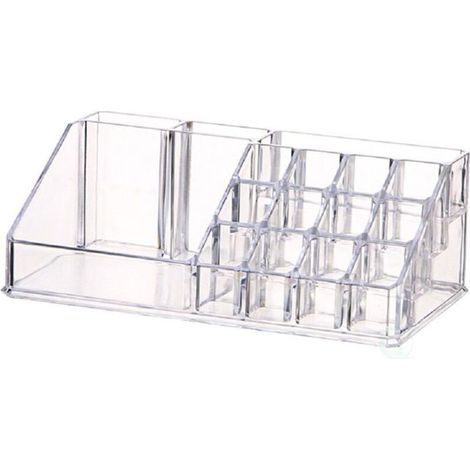 Boîte de rangement pour rouge à lèvres, boîte de rangement en acrylique transparent à 16 grilles, présentoir pour rouge à (1/5)