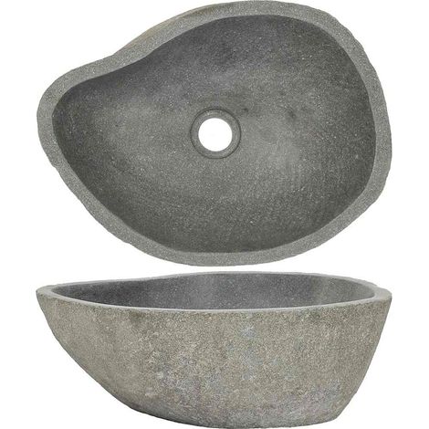 Lavabo en pierre de rivière Ovale (37-46)x(29-36) cm