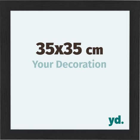 yd. - Cadre photo 35x35 - Noir Grain de Bois - MDF - Como (1/5)