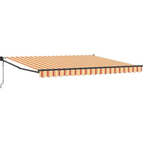 Store banne rétractable, jaune-orange, 400 x 300 cm (1/5)