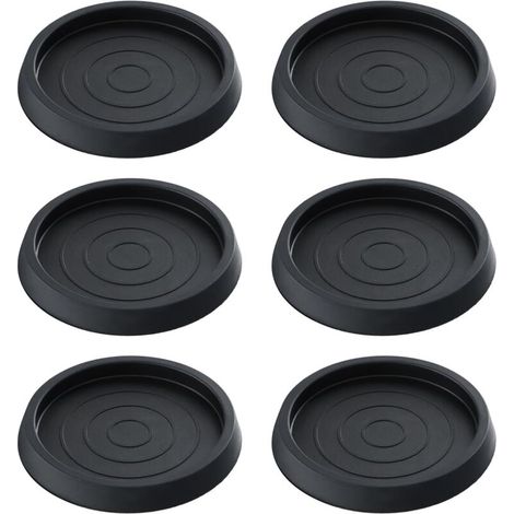 6 Pieces Non-Slip Furniture Leg Pads, Non-Slip Rubber Pad Round Chair Leg Pads for Floor Protection, Furniture Pads for Tables Chairs Sofas - Black