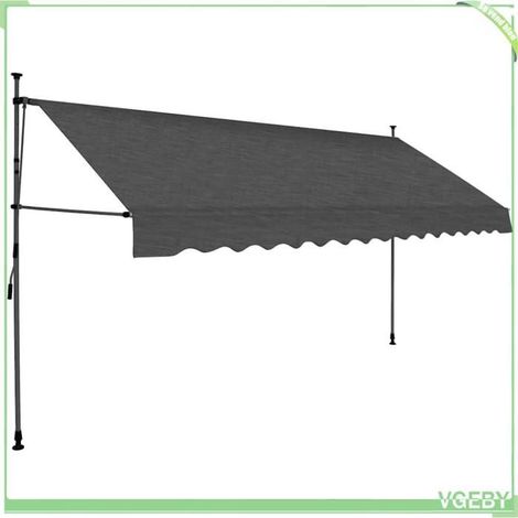 Auvent rétractable - FAFEICY - 145867 - 350 cm - Anthracite - Panneau solaire & LED (1/5)