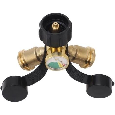 Répartiteur de propane 2 voies - Laiton - Indicateur de niveau - Installation facile (1/4)
