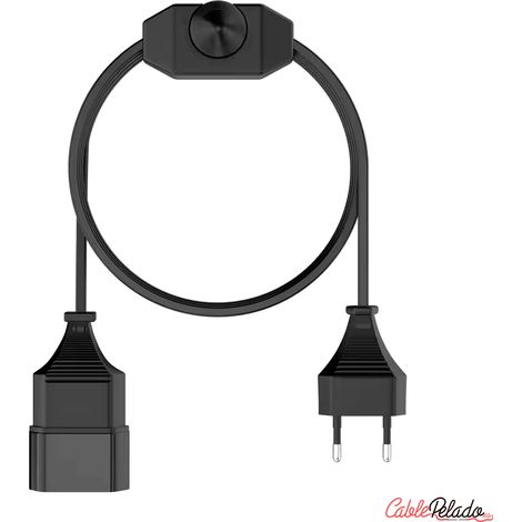Cable alimentación con dimmer regulador intensidad 2 M Negro (1/5)